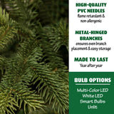 Fraser Hill Farm 7.5-Ft. Foxtail Pine Artificial Christmas Tree with Stand and No Lights, Unlit Foldable Fake Christmas Tree with Realistic Foliage for Home Decoration Fraser Hill Farm