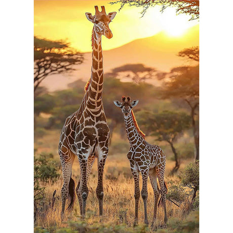 MOGTAA Giraffe Diamond Art Kits for Adults, 5D Full Drill Diamond Painting Kits for Adults Beginner, DIY Animal Round Diamond Dots for Adults, Gem Art Home Wall Decor 12 X 16Inch MOGTAA