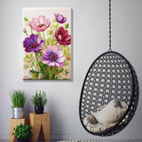 JOOZ Paint by Numbers Kit for Adults with Frame, Flowers Adult Paint by Number Kits with Easel, DIY Flowers Acrylic Oil Painting Kit Framed for Home Wall Decor 8x12 Inch JOOZ