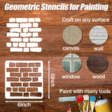 16PCS Geometric Stencils for Painting, Reusable Abstract Layering Stencils for Crafts Reusable on Wood, Furniture, Floor, and DIY Home Decor Felixcraft