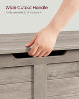 VASAGLE Storage Chest, Storage Trunk with 2 Safety Hinges, Storage Bench, Shoe Bench, Farmhouse Style, 15.7 x 39.4 x 18.1 Inches, for Entryway, Bedroom, Living Room, Heather Greige ULSB061K02 VASAGLE