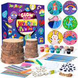 JoyRapt Wooden Painting Kits,Glow in The Dark,Arts and Crafts Supplies for Kids,Creative Crafts Birthday Gifts for Girls Boys Age 8-12,Home Handmade Decorations JoyRapt