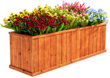 Idzo Wooden Window Box 40 in, Spacious Wooden Planter Boxes with Convenient Drainage Holes, Durable Oil Coated Window Box for Flowers & Plants, Decor Garden, Balcony, Backyard, Easy Assembly IDZO