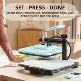 HTVRONT Heat Press Machine for T-Shirts, Heat Press 15 x 15 Professional Heats Up Fast & Distribute Heat Evenly, Swing Away T-Shirt Press Machine for HTV, Sublimation, Heat Transfer Projects (Blue) HTVRONT
