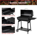 Royal Gourmet CC1830 30 Inch Barrel Charcoal Grill with Side Table, Outdoor BBQ Grill with 627 Sq. In. Cooking Space for Backyard, Patio and Parties, Black Royal Gourmet