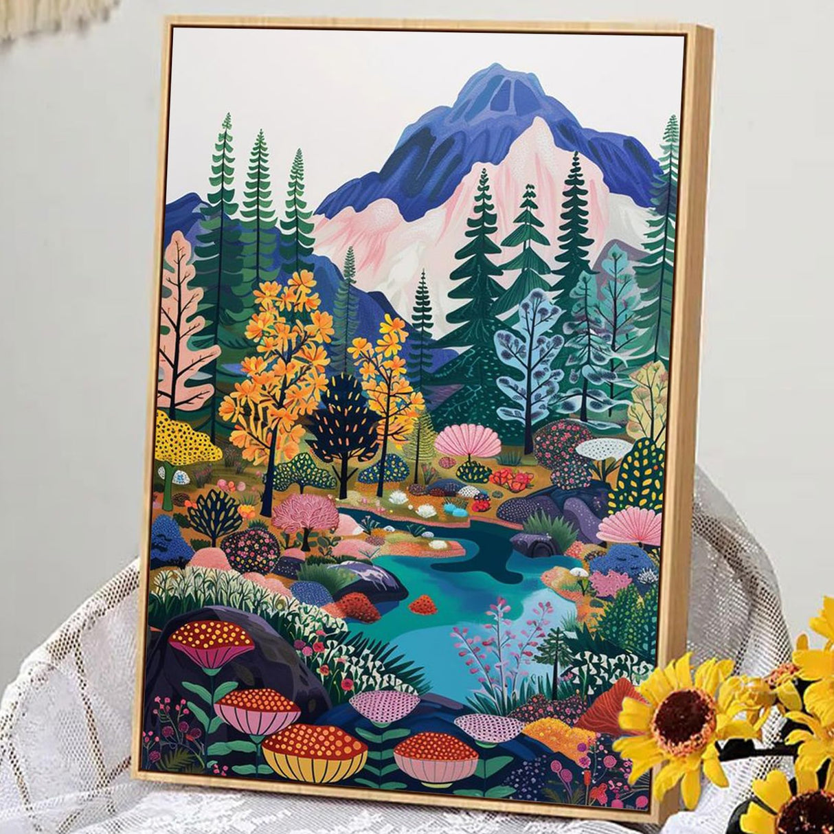 YALKIN Paint by Numbers for Adult Kits, DIY Landscape Oil Acrylic Painting Paint by Numbers on Canvas, Adults Paint by Numbers Kits Drawing Paintwork for Home Decor 16x20 inch/40X50CM (No Frame) YALKIN