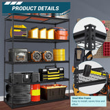 PeacefulHues 48x24x72 Inch Garage Shelving Heavy Duty, Storage Shelves 2500Lbs Capacity, Adjustable Metal Shelving Unit, 5 Tier Industrial Shelves for Basement Workshop PeacefulHues