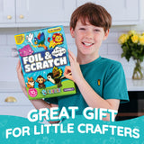 Craftikit ® Award-Winning Foil Art & Rainbow Scratch Art for Kids - 2-in-1 Arts and Crafts Kit for Kids Ages 4-10 - Animal Theme for Girls, Boys & Toddlers Ages 4, 5, 6, 7, 8, 9, 10 Craftikit