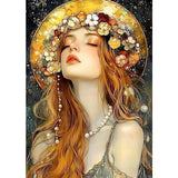 MXJSUA Beautiful Woman Diamond Art Painting Kits for Adults, Full Drill Diamond Dots Paintings for Beginners, Round 5D Paint with Diamonds Pictures Gems Art Painting Kits DIY Crafts Kits 12x16 Inch MXJSUA