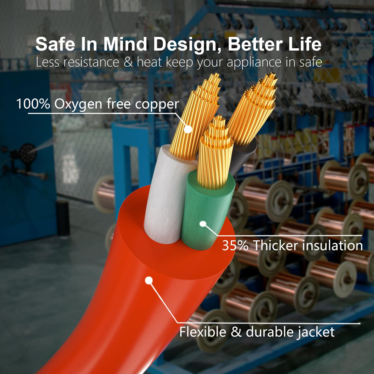 HUANCHAIN 12/3 Gauge Heavy Duty Outdoor Extension Cord 50 ft Waterproof with Lighted end, Flexible Cold-Resistant 3 Prong Electric Cord Outside, 15Amp 1875W 12AWG SJTW, Orange, ETL huanchain