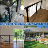 Zylorix 16ft-20ft Complete Set Cable Railing System, 42" Black T304 Stainless Steel Cable Railing Posts Kit with Adjustable Handrail Cable Rail, One-Stop Super Easy DIY for Outdoor Level Decks Zylorix