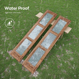 FREDBECK Double 18 x 84 inch Glass Barn Doors 36inch Barn Door with 6.6FT Hardware Kit & Handle Included,3-Panel Frosted Glass,LVL Wood Panel,Water-Proof PVC Surface,Pre-Drilled Holes,Need Assembly FREDBECK