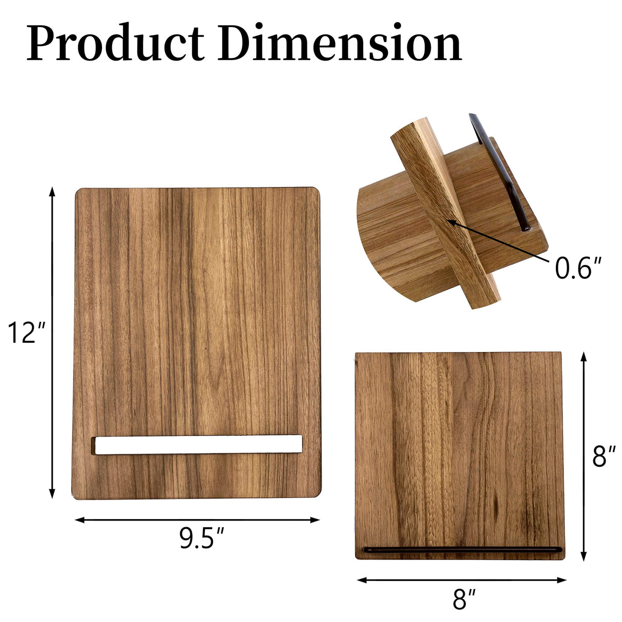 Wood Cookbook Stand Cookbook Holder: Kitchen Adjustable Cookbook Holder Recipe Stand for Counter Brown JUNSHUO