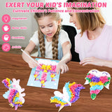 Lonfliness 8PCS Poke-in Craft and Art Kit for Kid Unicorn Theme No-Mess Fabric Sewing Art Girls Boys 4-12 Puzzle Puncture Painting DIY Pastel Rainbow Toy Gift for Creative Activity Game Birthday Party Lonfliness