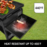 LittlesJoy Silicone Grill Barbeque Mat Fit for Blackstone,Large Spatula Tools Mat with Drip Pad, Silicone Griddle Mat for Outdoor Cooking, Kitchen Counter(Dark Grey) LittlesJoy