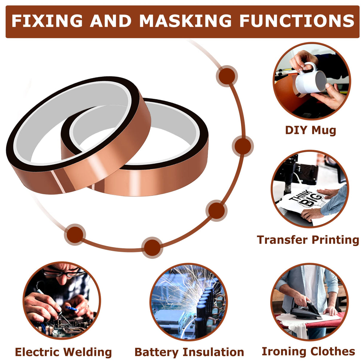 MS WGO High Temperature Tape Heat Tape Heat Resistant Tape Heat Transfer Tape Heat Tape for Sublimation No Residue 10mm X 33m 108ft (Yellow-2 Roll) MS WGO