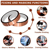 MS WGO High Temperature Tape Heat Tape Heat Resistant Tape Heat Transfer Tape Heat Tape for Sublimation No Residue 10mm X 33m 108ft (Yellow-2 Roll) MS WGO