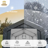 HERA'S PALACE 6x10ft Heavy Duty Storage Shed Outdoor Portable Car Canopy Carport Garage with 2 Rolled up Zipper Doors UV Resistant Waterproof Anti-Snow for Motorcycle Truck HERA'S PALACE