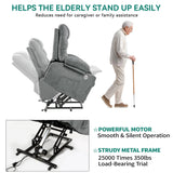 YITAHOME Power Lift Recliner Chair for Elderly with Vibration Massage and Lumbar Heating, Electric Lift Recliner Single Sofa with Side Pocket, Two Cup Holders and USB Charge Port for Living Room,Gray YITAHOME