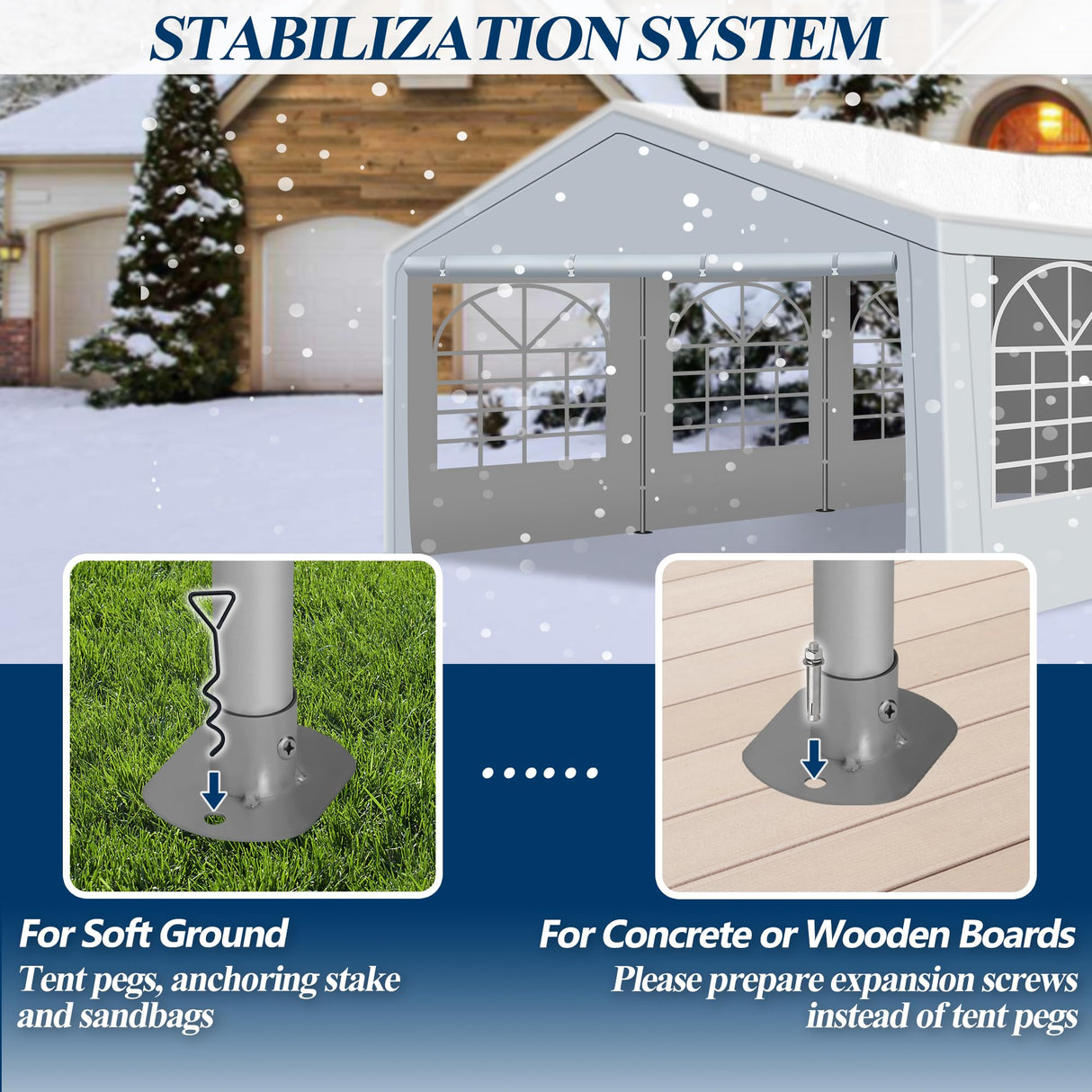 COVERONICS Outdoor Canopy Party Tent, 20'X30' Patio Party Tent with Rollable Sides and 4 Sandbags, Heavy Duty Steel Frame Carport Gazebo Event Tent Perfect for Wedding, Birthday Party, Outdoor Event COVERONICS