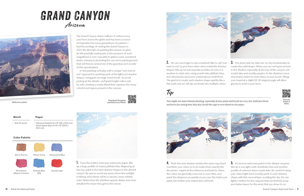 Paint the National Parks: A Watercolor Journey - Includes traceable templates and video tutorials WoodArtSupply