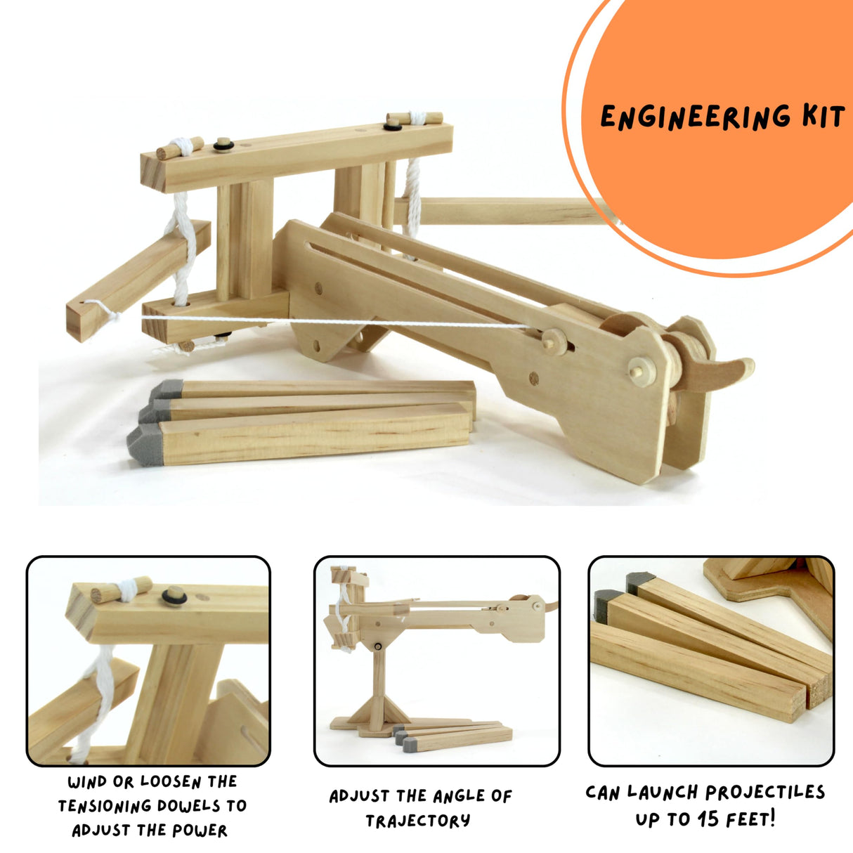 Pathfinders STEM Kit - Roman Ballista Crossbow | Science Kits for Kids Age 8-10 10-14 | stem Kits for Kids Age 12-14 Physics Toys |Engineering | Learning Resource Pathfinders