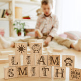 Custom Wooden Name Blocks, Engraved Nursery Flowers Name Sign, Custom Nursery Décor, Custom Name Wood Blocks, Wooden Name Signs for Nursery, Montessori Décor Engraved on Solid Wood, Name Wood Blocks Custom Empire Shop