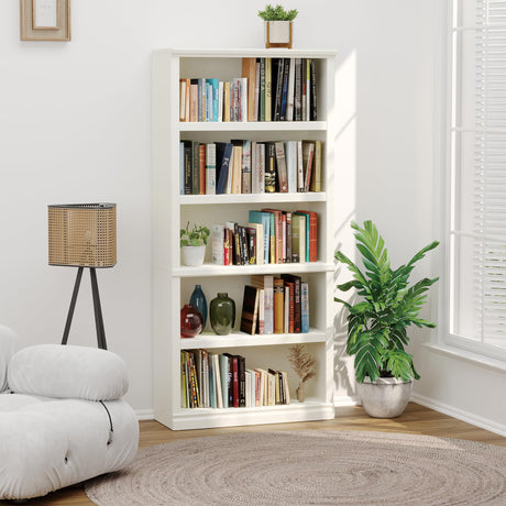 Bevfint 70" White 5-Tier Open Storage Bookshelf for Home & Office Bevfint