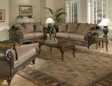 Roundhill Furniture San Marino 2-Tone Fabric Sofa, Chocolate Roundhill Furniture