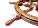 Nagina International Natural Wood Premium Pirate's Boat Ship Wheel (16 Inches) Nagina International