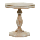 Deco 79 Wood Scroll Handmade Side End Accent Table Intricately Carved End Table, Side Table 28" x 28" x 30", Brown Deco 79