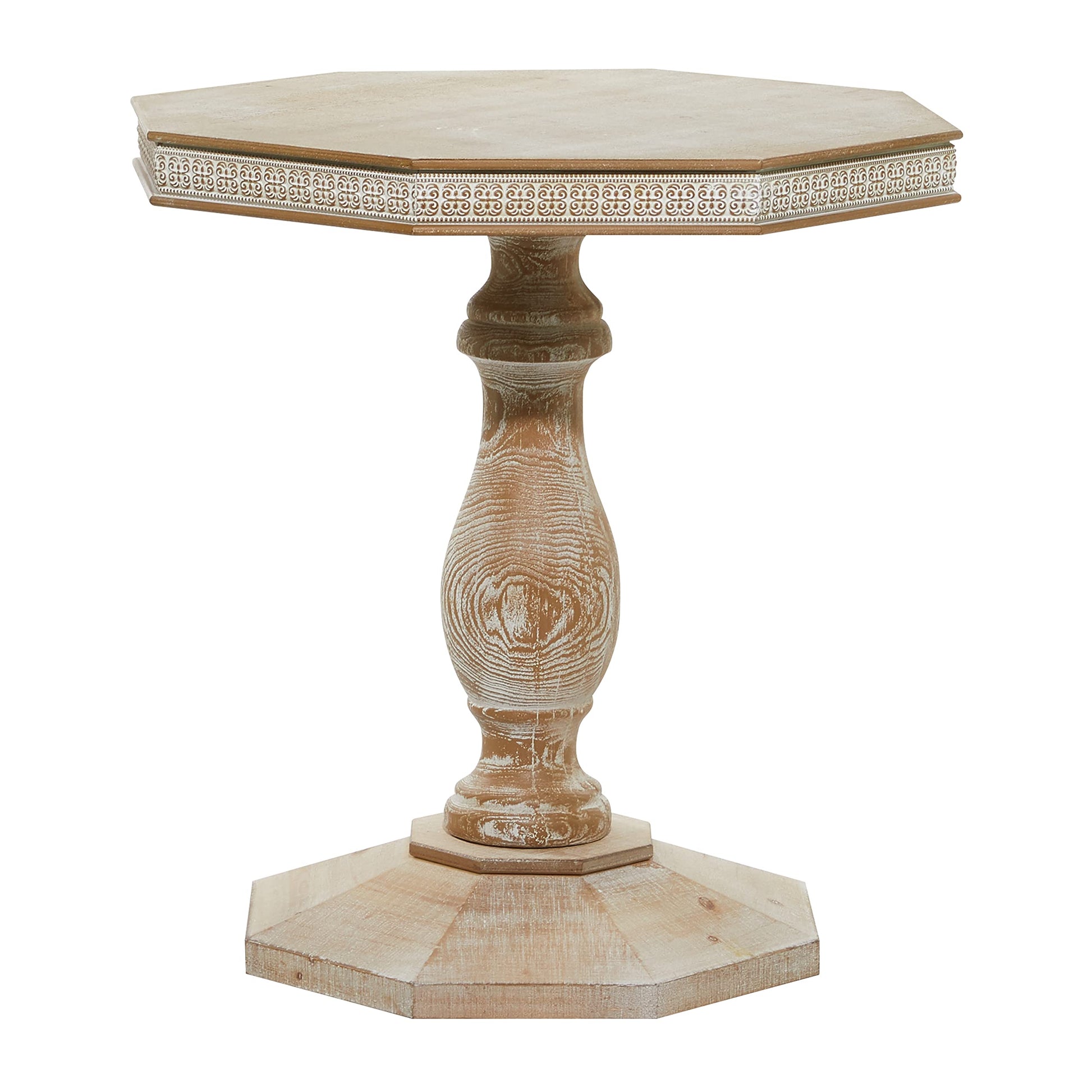 Deco 79 Wood Scroll Handmade Side End Accent Table Intricately Carved End Table, Side Table 28" x 28" x 30", Brown - WoodArtSupply