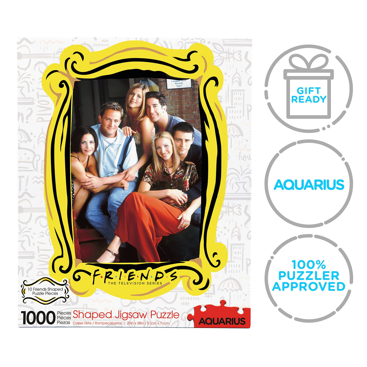 AQUARIUS Friends Group Puzzle (1000 Piece Jigsaw Puzzle) - Glare Free - Precision Fit - Officially Licensed Friends Merchandise & Collectibles - 20 x 28 Inches AQUARIUS