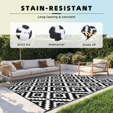 Favoyard Outdoor Rug 5x8 ft Waterproof Reversible Patio Plastic Straw Rugs for Decor Clearance Outside Large RV Camping Area Carpet Mat for Porch Deck Balcony Pool Backyard Picnic Beach Camper Door Favoyard