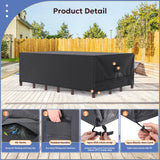 Patio Furniture Covers, Gorpche Outdoor Furniture Covers Waterproof, Tear-Resistant Patio Table and Chair Set Cover with Upgraded Fastener Windproof Buckle Straps, Heavy Duty, 108"L× 82"W× 28"H, Black Gorpche