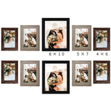 LUCKYLIFE Picture Frame Set 10-Pack, Gallery Wall Frame Collage with 8x10 5x7 4x6 Frames in 3 Different Finishes LUCKYLIFE