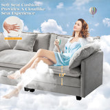 113.4" Modular Sectional Sofa,L Shaped Couch for Living Room,Modern Deep Seat Sofa 3 Seater Chenille Fabric Comfy Cloud Couches with Throw Pillows & Movable Ottoman Hanherry