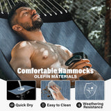 Patio Watcher 13 FT Quick Dry Olefin Hammock - Outdoor Double Hammock with Metal Curved Spreader Bars - 450 lbs Capacity - Dark Blue Patio Watcher