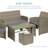 Best Choice Products Set of 2 Wicker Ottomans, Multipurpose Outdoor Furniture for Patio, Backyard, Additional Seating, Footrest, Side Table w/Storage, Removable Cushions - Cement Gray/Taupe Best Choice Products