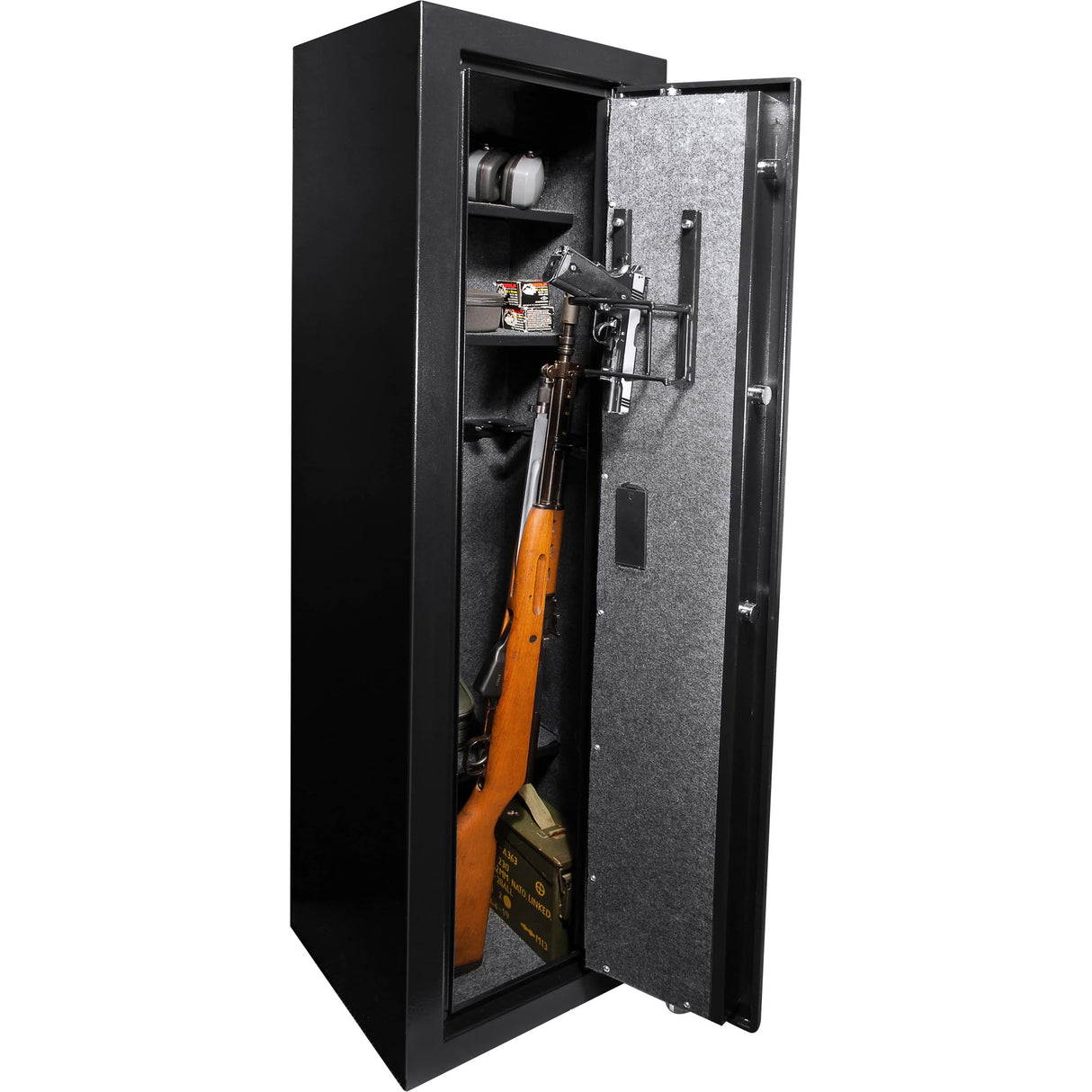 BARSKA Quick and Easy Large Access Biometric Rifles, Firearms and Long Guns Safe for Home, Removable Shelves, Optional Silent Mode, 5.52 Cubic Feet, Up to 10 Rifles without any accessories BARSKA