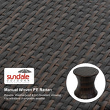 Sundale Outdoor Small Side Table Patio Rattan End Table 20 Inch Hourglass Wicker Accent Tables Steel Frame Lightweight Brown Mesa Auxiliar pequeña Mesa Auxiliar de ratán marrón Sundale Outdoor