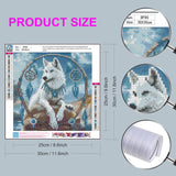 DIYDECORFUN Wolf Dreamcatcher Diamond Art Kits for Adults,Animal Diamond Painting Kit for Begninner,Full Round Drill Wolf 5D Diamond Dots Gem Arts and Crafts Kits for Adults Home Wall Decor 12x12IN DIYDECORFUN