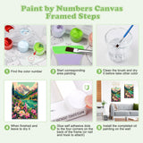 MOGTAA Mountain Paint by Number Kit for Adults Beginners Framed, Adult Paint by Number Kits On Canvas, Easy Adults' Paint-by-Number Kits, DIY Mountain Oil Painting Kits for Home Decor, 8x12in MOGTAA