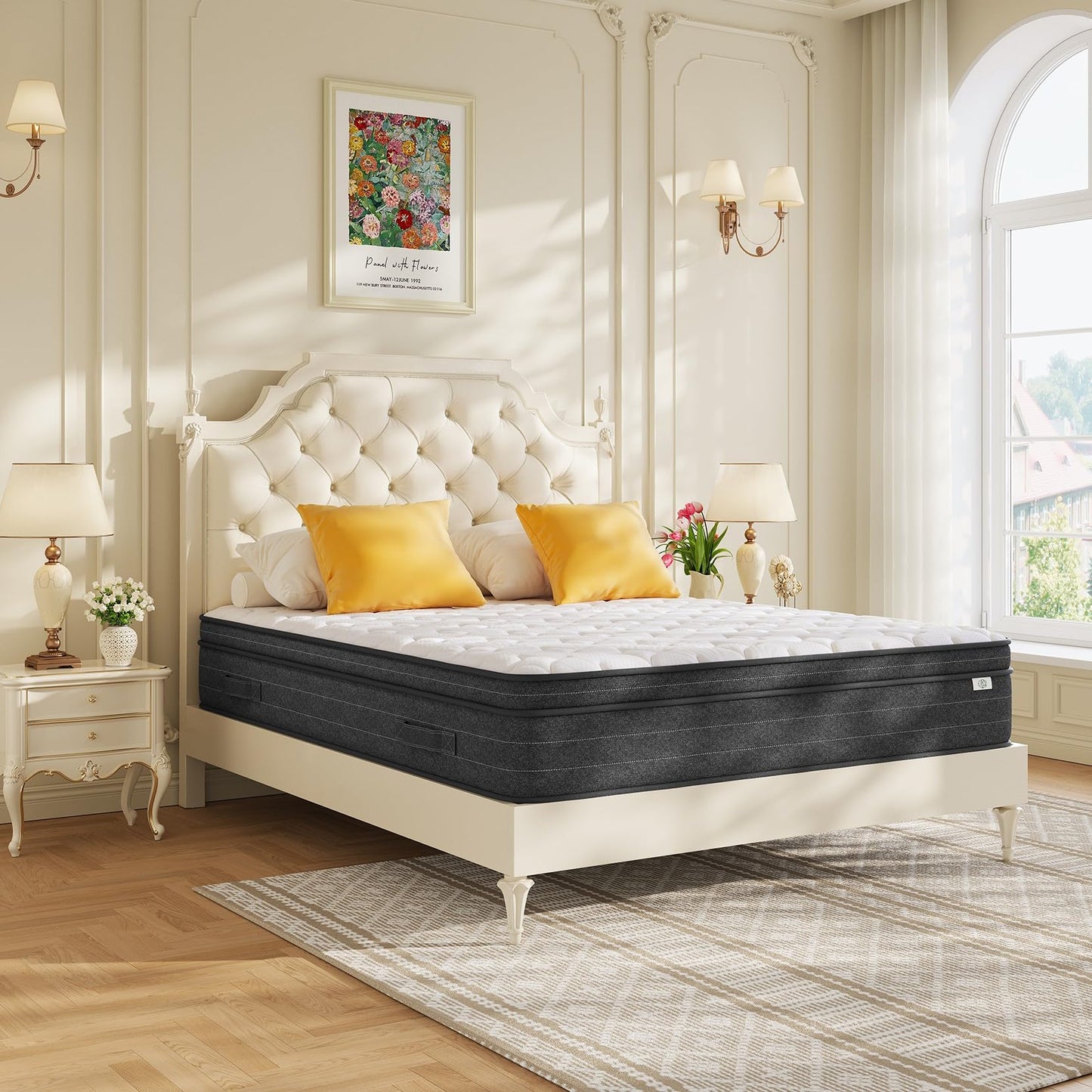 koorlian Queen Mattress 12 Inch, Hybrid Queen Size Mattress in a Box, Queen Bed Mattress with Memory Foam and Pocket Spring, Breathable & Pressure Relief, Medium Firm Mattress Queen Size 80"x60"x12"