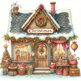 Christmas House Diamond Painting Kits for Adults, 5D Winter Diamond Art Kits for Adults Beginners, DIY Full Round Drill Diamond Dot Painting Gem Art Kits for Adult, Home Wall Decor 13.8x13.8 Inch LKHMVCA