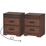 WAMPAT Farmhouse TV Stand with Charging Station and USB Ports for TVs up to 110" TVs,3 in 1 Wood Entertainment Center with 10 Drawers and Adjustable Shelves for Living Room, Rustic Brown WAMPAT