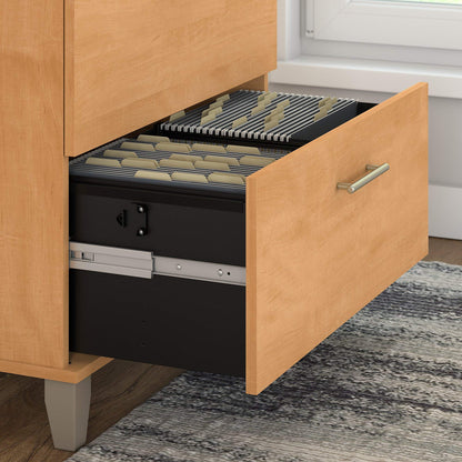 Bush Furniture Somerset 2 Drawer Lateral File Cabinet | Letter, Legal, and A4-Size Document Storage for Home Office, 30W x 17D x 29H, Maple Cross - WoodArtSupply