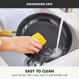 GreenPan Reserve Hard Anodized Healthy Ceramic Nonstick, 11" Grill Pan with Lid, Gold Handle, PFAS-Free, Dishwasher Safe, Black GreenPan