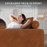 Modular Sectional Sofa with L-Shape Chaise,Cloud Sectional Modern Sleeper Couch with Deep Seat,Sponge Compression Sofas No Assembly Required(Brown-Corduroy Fabric) 1PCS Luxanimarion