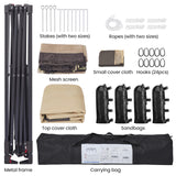 Yaheetech 11x11 Pop Up Gazebo Outdoor Canopy Shelter, Instant Patio Gazebo Sun Shade Canopy Tent with 4 Sandbags, Double Tiers & Mesh Netting for Lawn, Garden, Backyard & Deck, Khaki Yaheetech